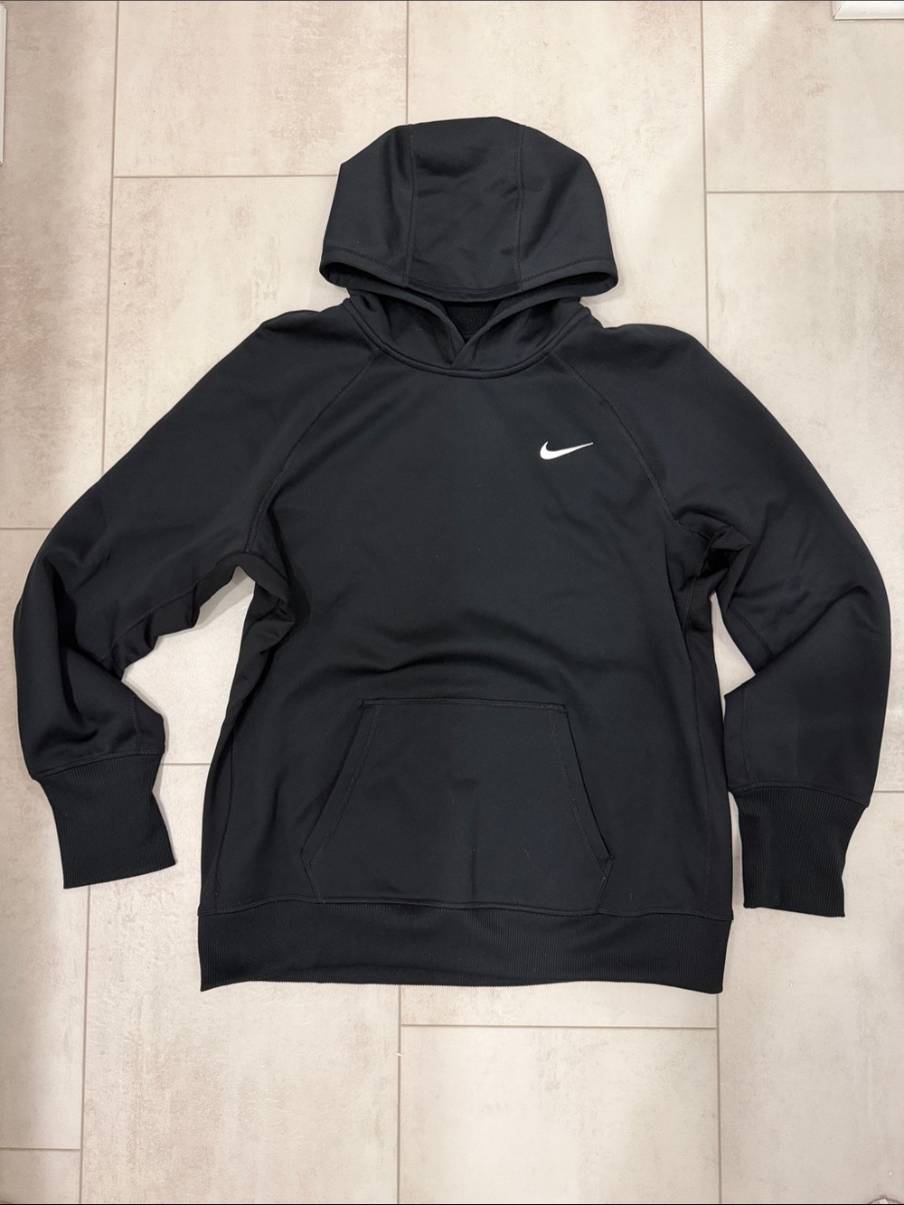 Nike Black Therma-fit Hoodie with White Swoosh